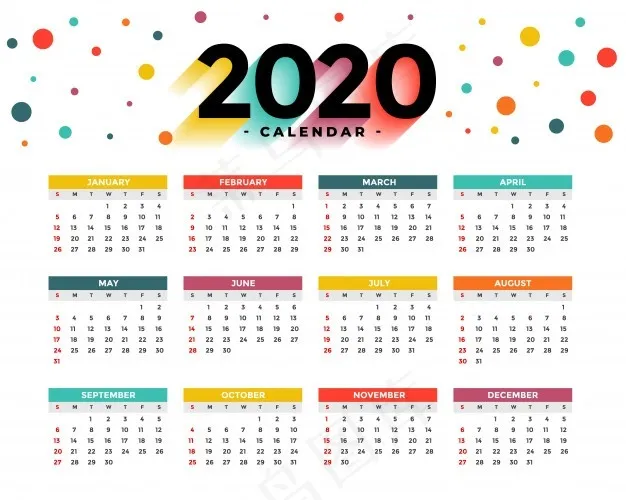 2020日历eps,ai矢量模版下载