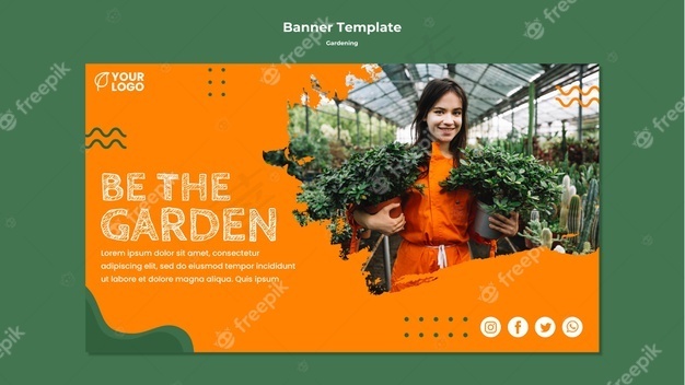 园艺概念横幅banner模板psd模版下载
