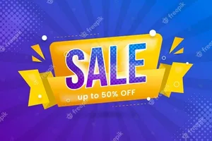 折纸和黄丝带的销售横幅banner