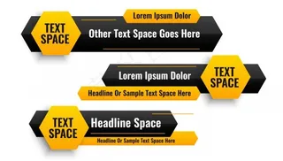 三个六边形风格下三横幅banner设计