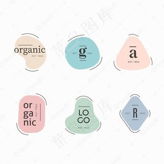 具有柔和颜色的最小徽标集合模板