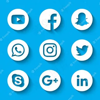 3d社交媒体徽标