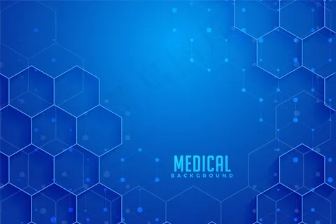 蓝色六边形医疗保健背景设计