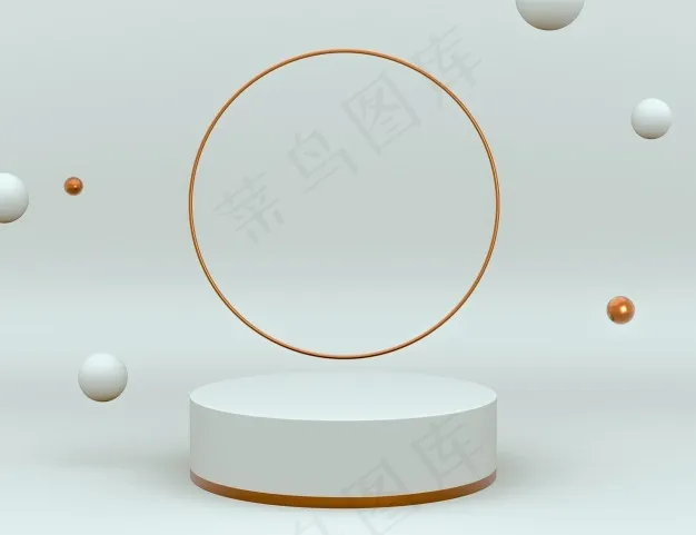 3d优雅的白色和黄铜场景，带产品放置和可编辑颜色的讲台psd模版下载