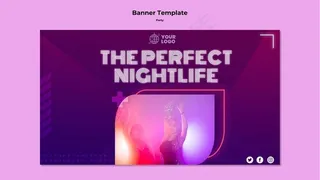 完美夜生活横幅banner模板