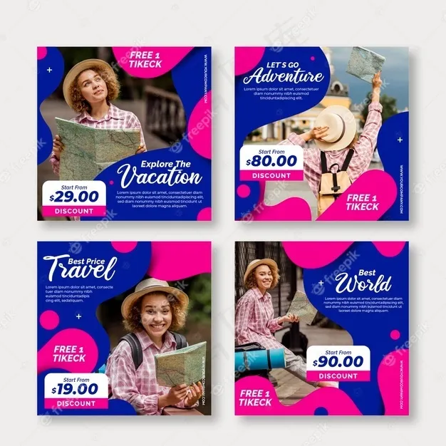 旅游销售模板集eps,ai矢量模版下载