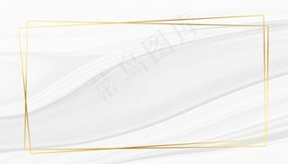 抽象的白色大理石纹理和金色的框架