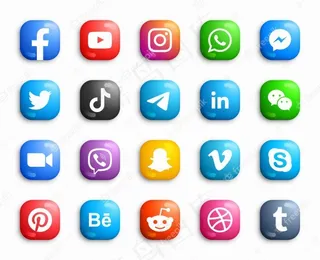 社交媒体现代ios 3d图标集