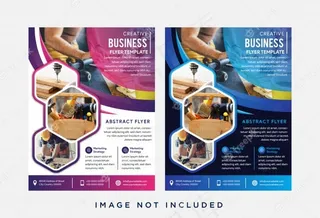 六边形抽象宣传单,DM传单套装