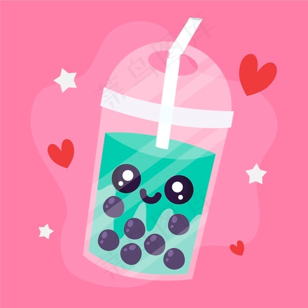 Kawaii泡茶系列eps,ai矢量模版下载