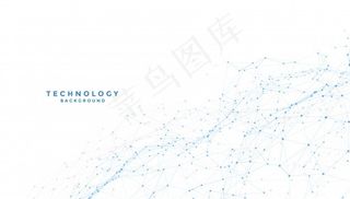 白色背景，低多边形数字线路连接