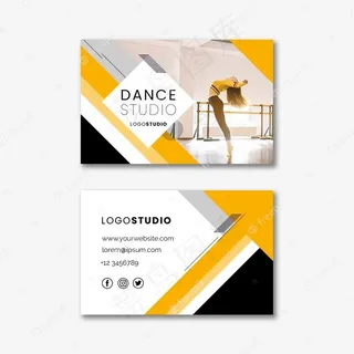 带舞蹈工作室的名片模板