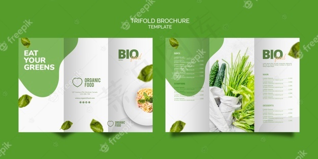 生物食品三折页小册子模板psd模版下载