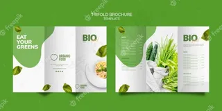 生物食品三折页小册子模板