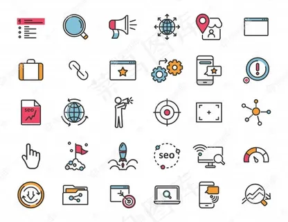线性搜索引擎优化图标集推广图标