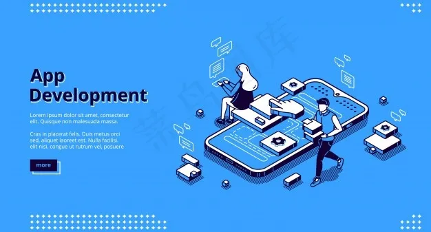 手机app移动应用开发等距登录页eps,ai矢量模版下载