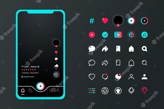 带图标设置的Tiktok应用程序界面