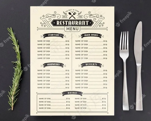 餐厅菜单概念模型样机psd模版下载