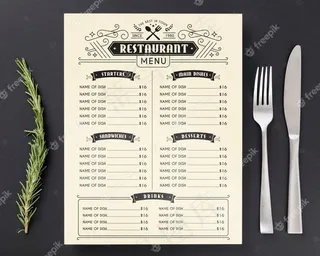 餐厅菜单概念模型样机