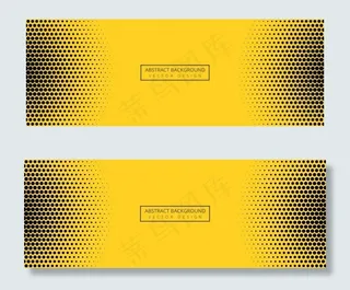 抽象橙黑虚线图案横幅banner