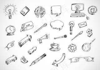 工艺素描图标集涂鸦