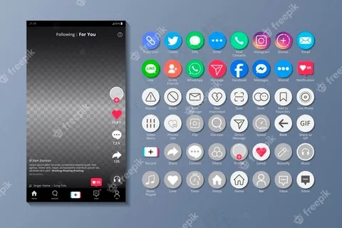 Tiktok界面和智能手机应用程序