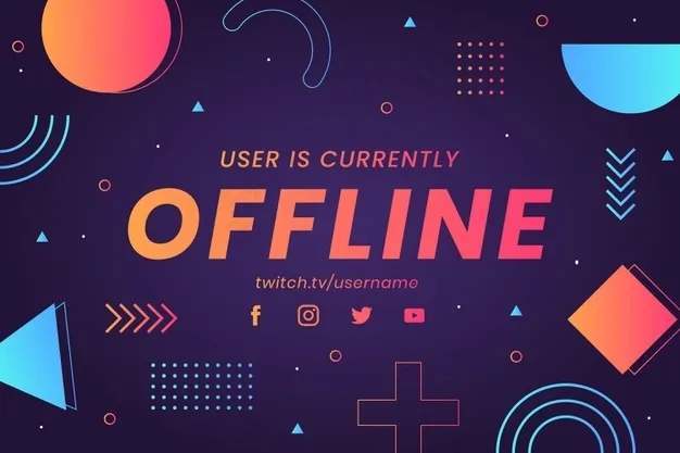 离线twitch横幅banner孟菲斯风格eps,ai矢量模版下载