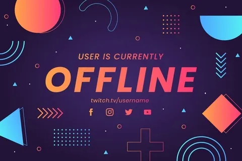 离线twitch横幅banner孟菲斯风格