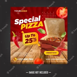 餐厅美食社交媒体帖子模板广场横幅banner