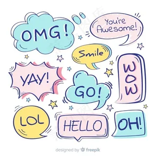 不同表情的手绘语音泡泡