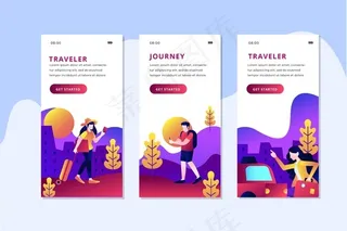 旅游入职应用程序屏幕集合