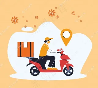 骑着摩托车运送货物的人