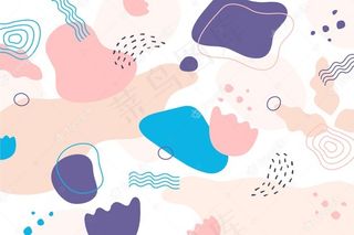 手绘抽象有机形状背景