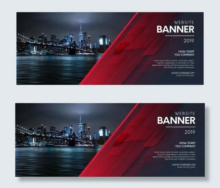 具有现代形状的抽象网站横幅bannereps,ai矢量模版下载