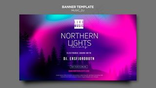 音乐dj横幅banner模板概念