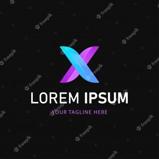 字母x标识。彩色标志风格