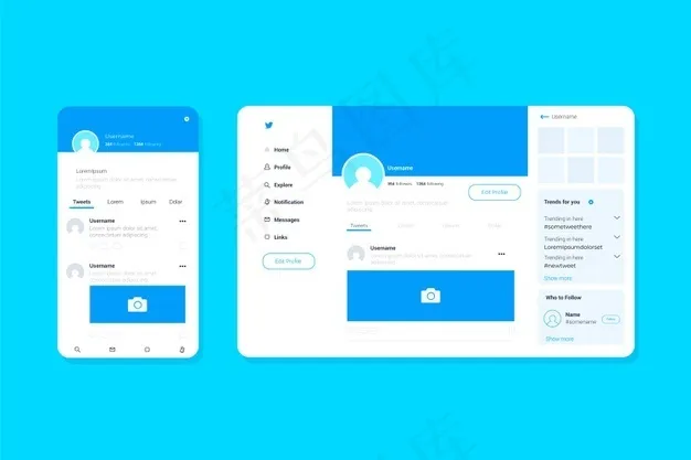 Twitter界面概念eps,ai矢量模版下载