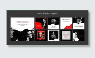 万圣节社交媒体帖子模板编译