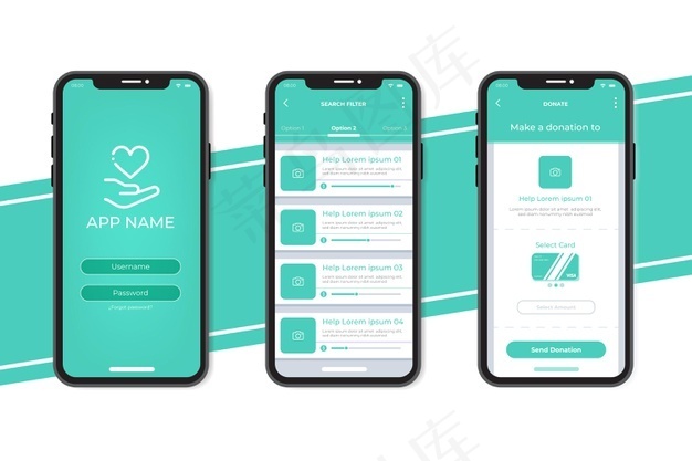 慈善app概念eps,ai矢量模版下载