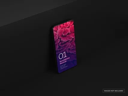 深色智能手机模型样机