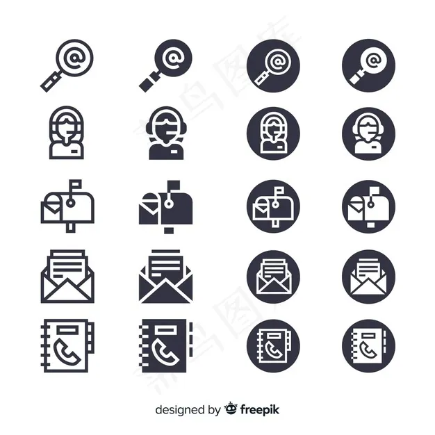 名片图标集eps,ai矢量模版下载