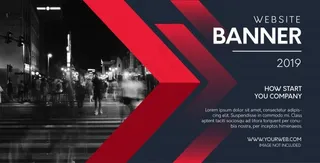 带有红色形状的专业网站横幅banner