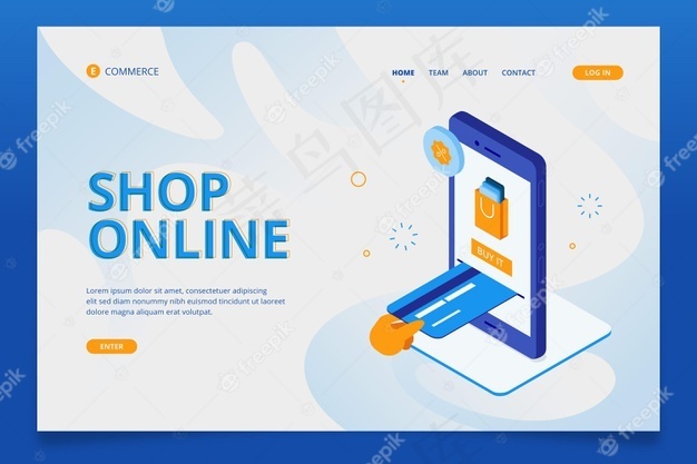 等距电子商务-登录页eps,ai矢量模版下载