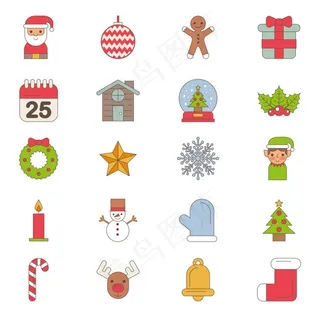 圣诞快乐套装图标