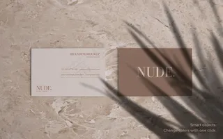 优雅的大理石背景名片模型样机