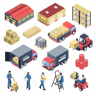 仓库等轴测图标集
