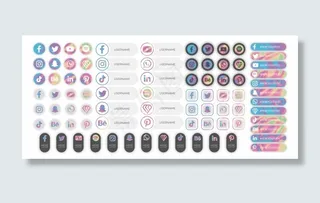 社交媒体按钮全息