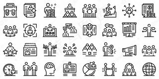 招聘人员图标集，轮廓样式