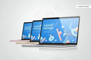 笔记本电脑屏幕模型样机侧视图