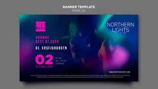 音乐dj横幅banner模板设计